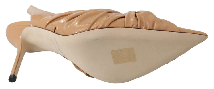 Caramel Brown Leather Annabell 85 Pumps