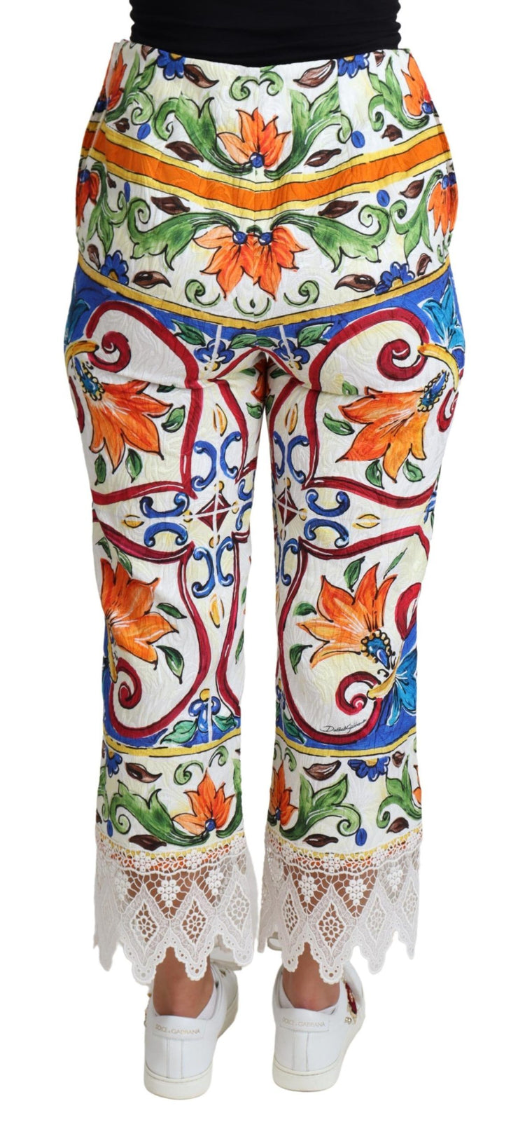 Multicolor Majolica Print Trouser Cotton Pants