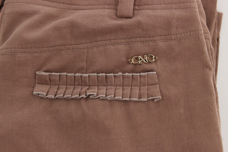 Brown Cropped Corduroys Pants