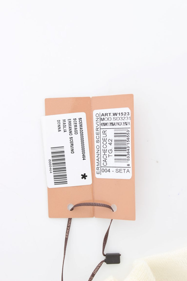 White Wool Cardigan Sweater