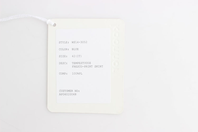 Blue Peplum Fresco-Print Straight Pencil Skirt