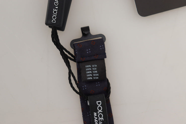 Blue Pattern Silk Adjustable Neck Papillon Bow Tie