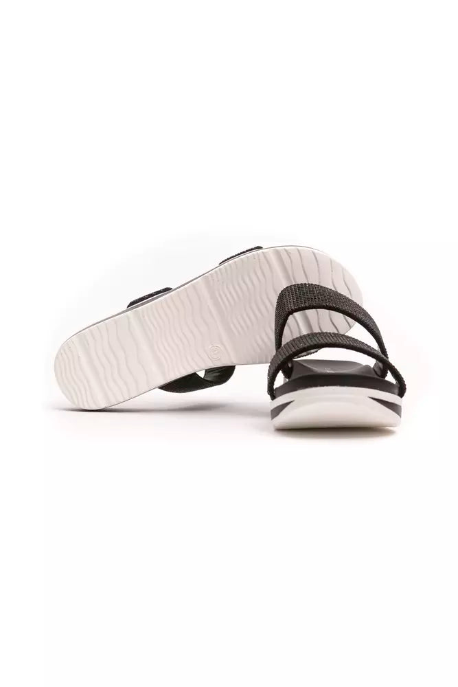 Black Textile Sandal