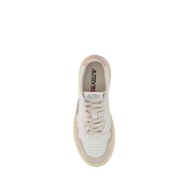 White Leather Low Top Sneakers