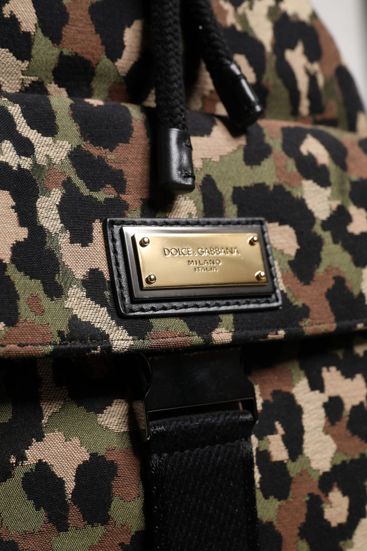 Multicolor Leopard Cotton Shoulder Bucket Bag