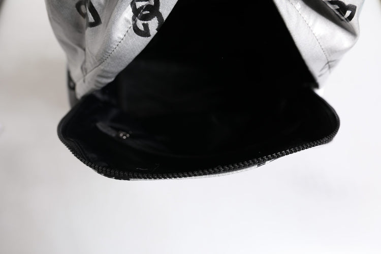 Polyester Gray Black DG Logo Plaque Backpack Bag