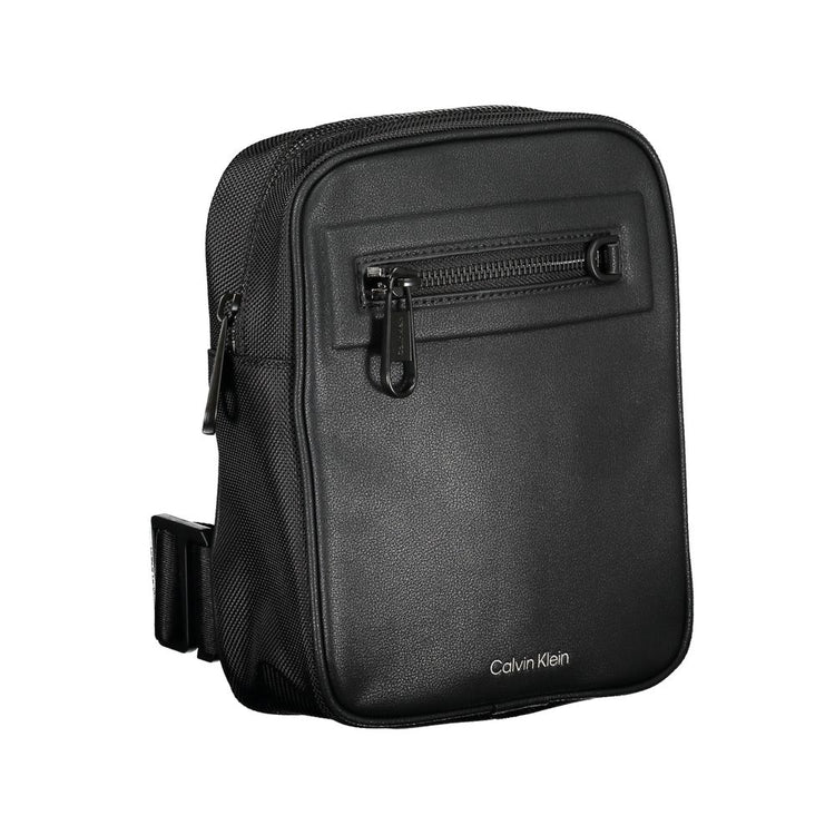 Black Polyester Men's Shoulder Bag