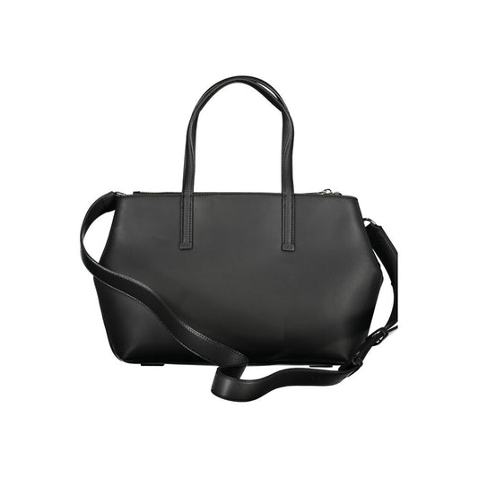 Black Polyester Women Handbag