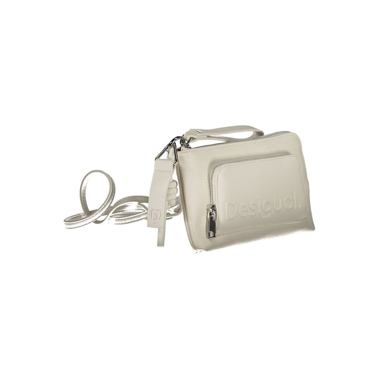 Bianco Polyurethane Women Handbag