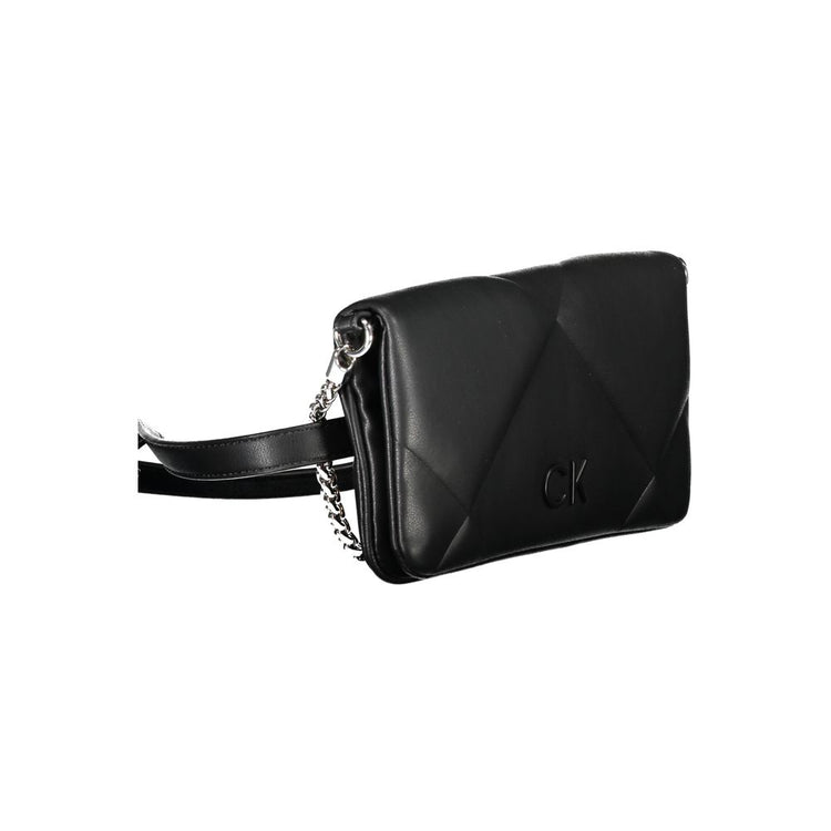 Black Polyester Women Handbag