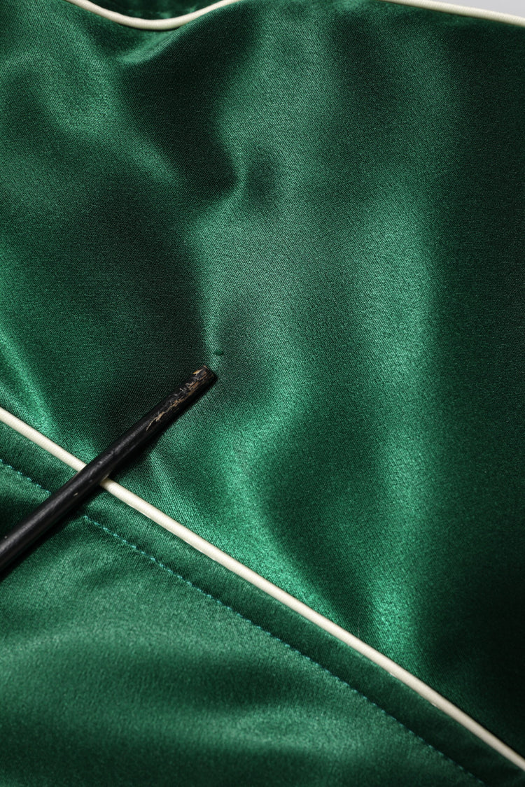 Green Floral DG Logo Full Zip Bomber Jacket