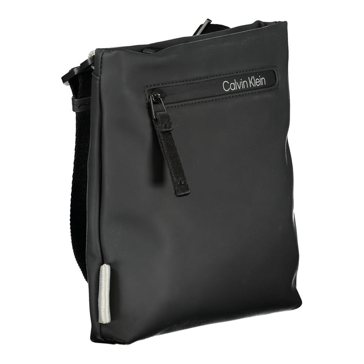 Black Polyester Men's Shoulder Bag