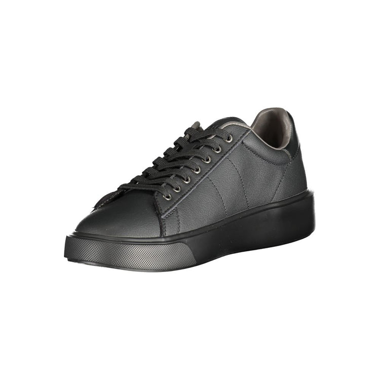 Black Polyurethane Men Sneaker