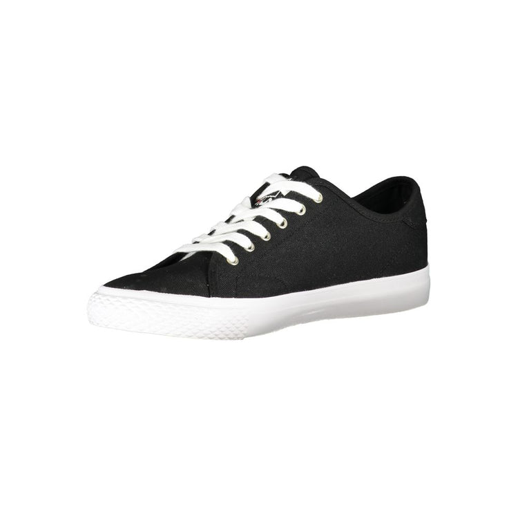 Black Polyester Mens Sneaker