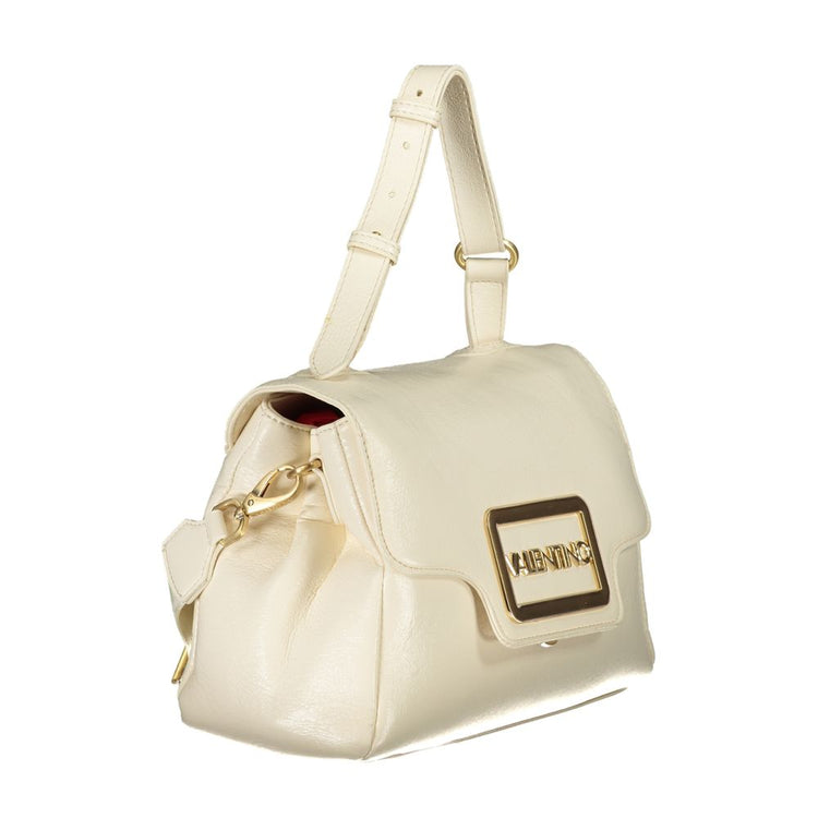 Beige Polyurethane Women Handbag