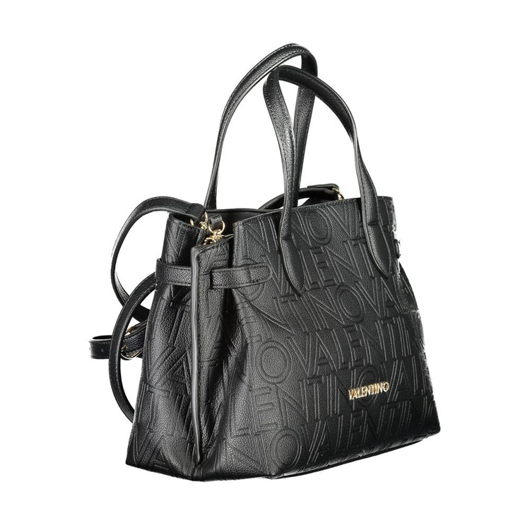 Black Polyurethane Women Handbag