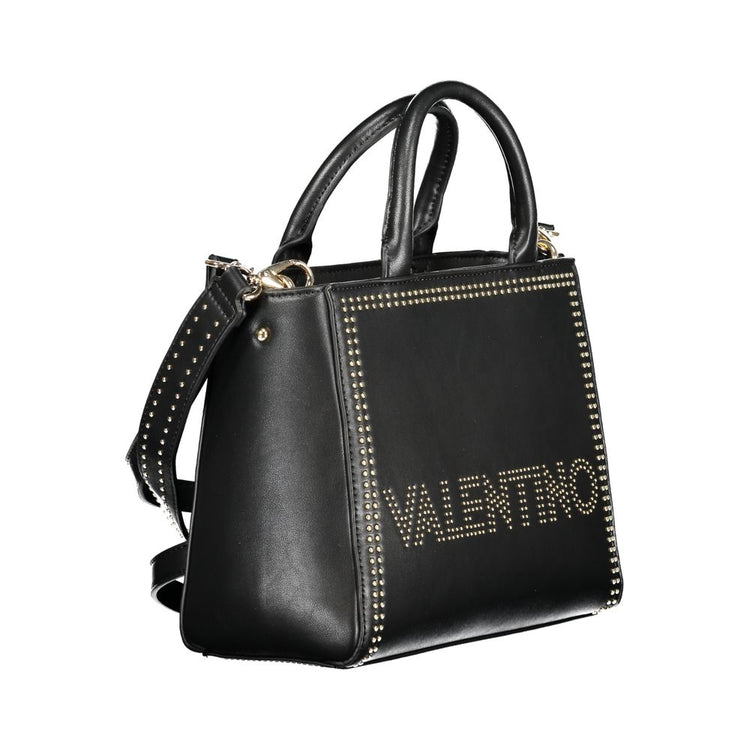 Black Polyurethane Women Handbag