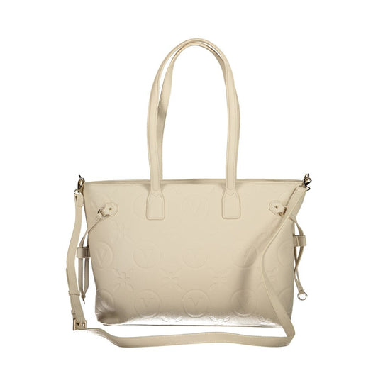 Beige Polyurethane Women's Handbag