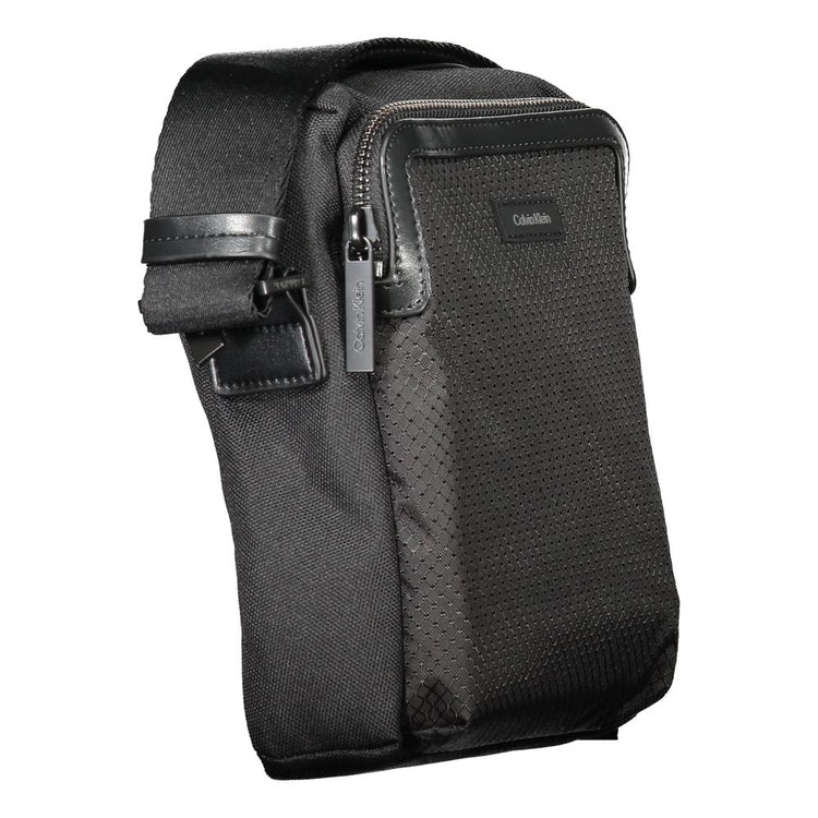 Black Polyester Men's Shoulder Bag