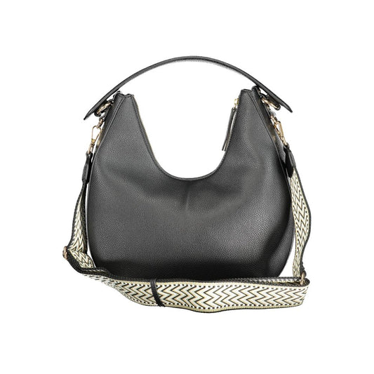 Black Polyurethane Women Shoulder Bag