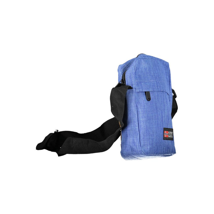 Blue Polyester Mens Shoulder Bag