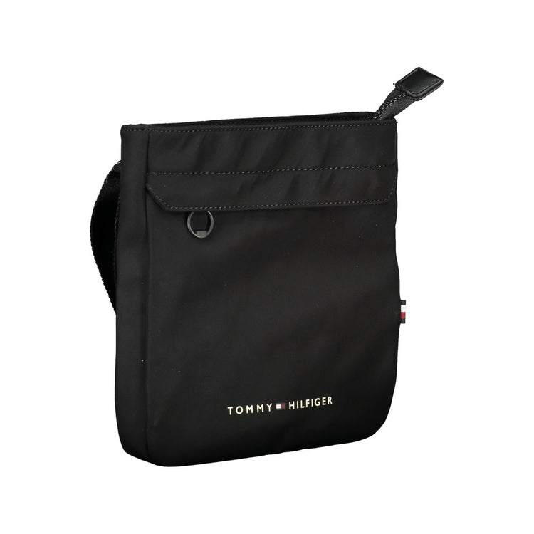 Black Polyester Men's Shoulder Bag
