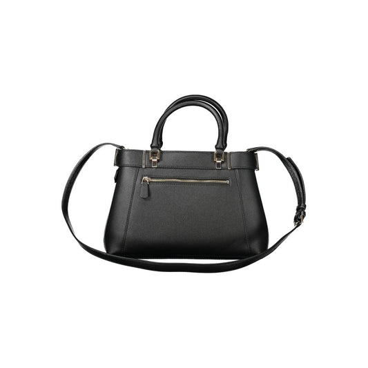 Black Polyurethane Women Handbag