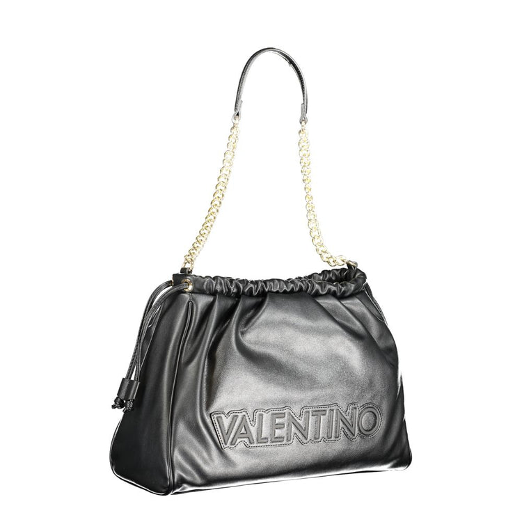 Black Polyurethane Women Shoulder Bag