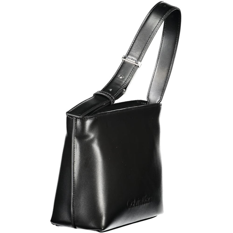 Black Polyester Woman Shoulder Bag