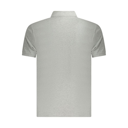 "Gray Cotton Men Polo Shirt"