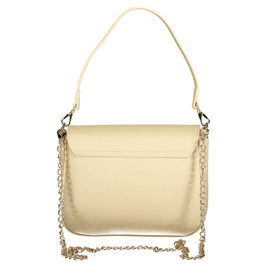 Beige Polyurethane Women Handbag