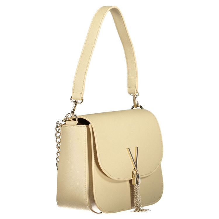Beige Polyurethane Women Handbag
