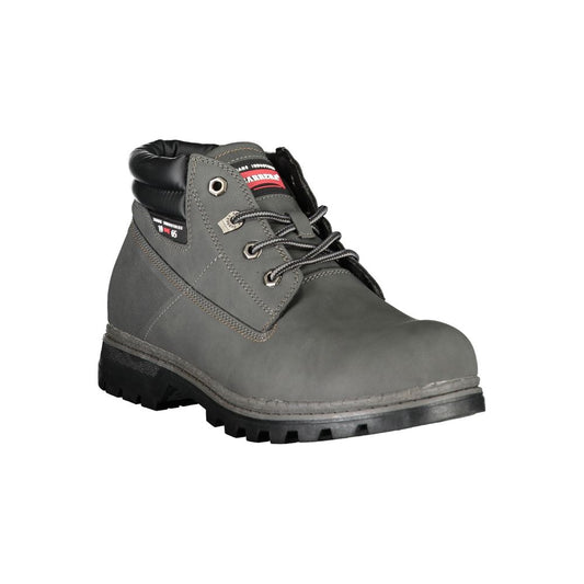 Gray Polyester Mens Boot
