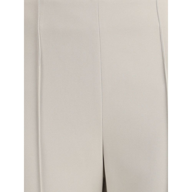 Gray Viscose Casual Pants