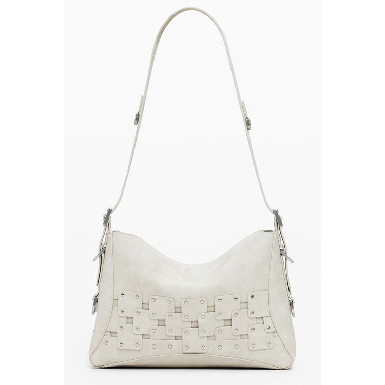 Beige Polyurethane Women's Bag