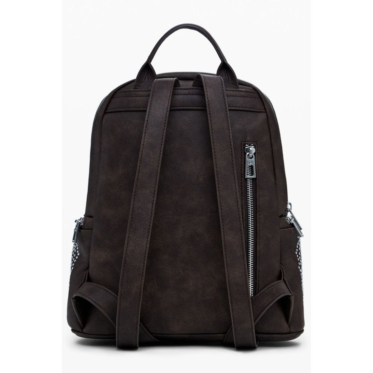 Brown Polyethylene Women Backpack