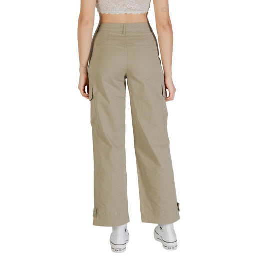 Beige Cotton Cargo Pants