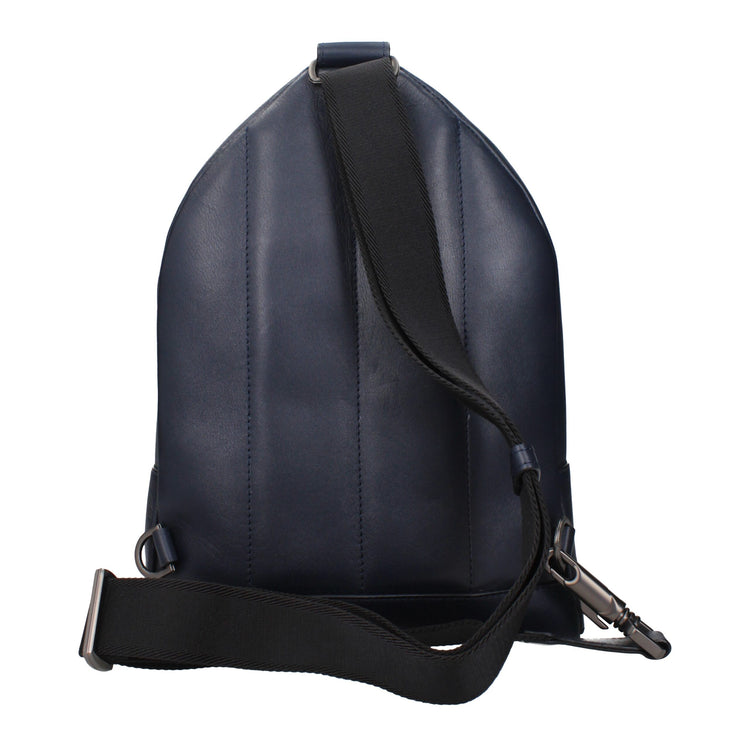 Blue Leather Backpack