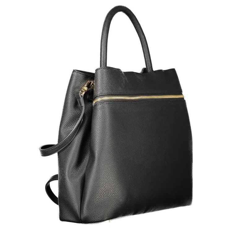 Black Polyurethane Women's Tote Bag