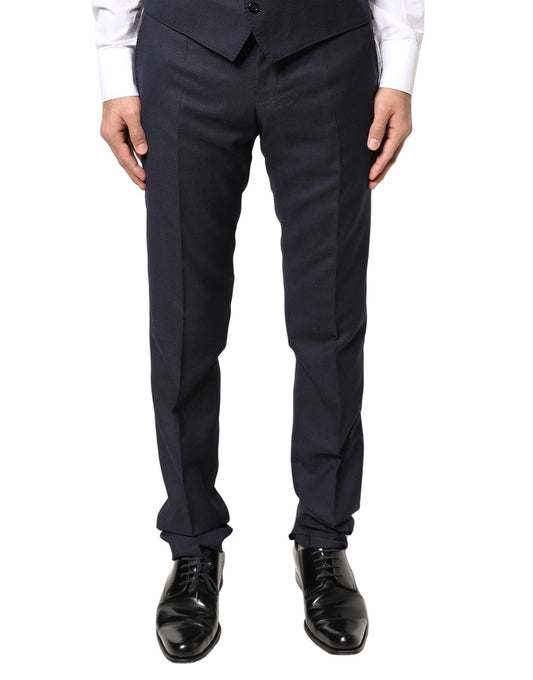 Gray Wool Formal Dress Men Trousers Pants
