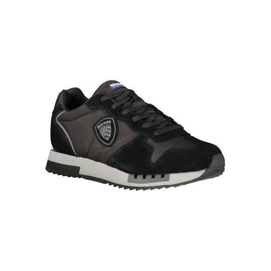 Black Polyurethane Men Sneaker