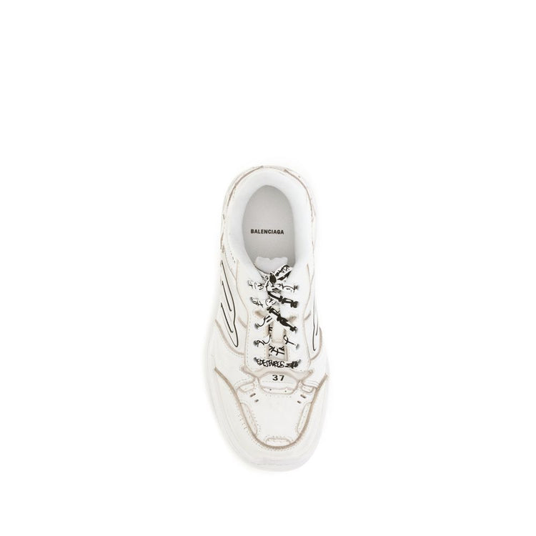 White Calf Leather Bos Taurus Athletic Sneakers