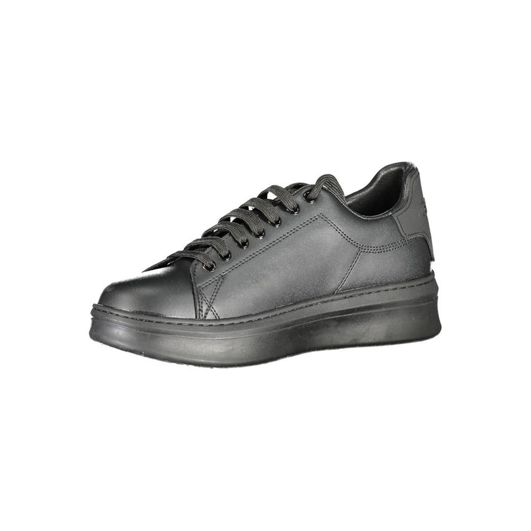 Black Polyurethane Men Sneaker