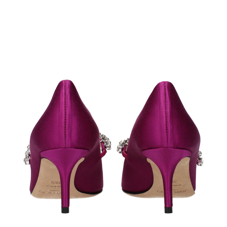 Pink Satin Mid Heel Pumps