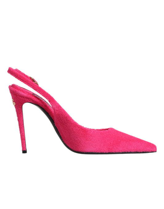 Pink Suede High Heels Slingback Shoes