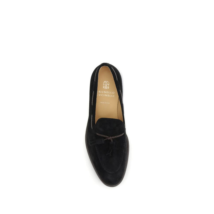 Black Calf Leather Bos Taurus Slip-On Loafers