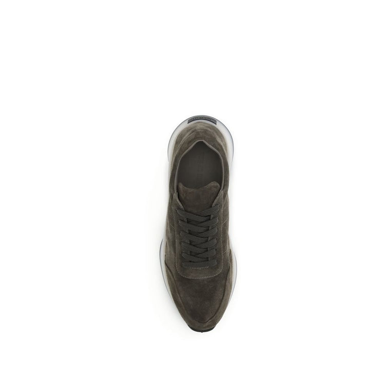 Bicolor Leather Athletic Sneakers