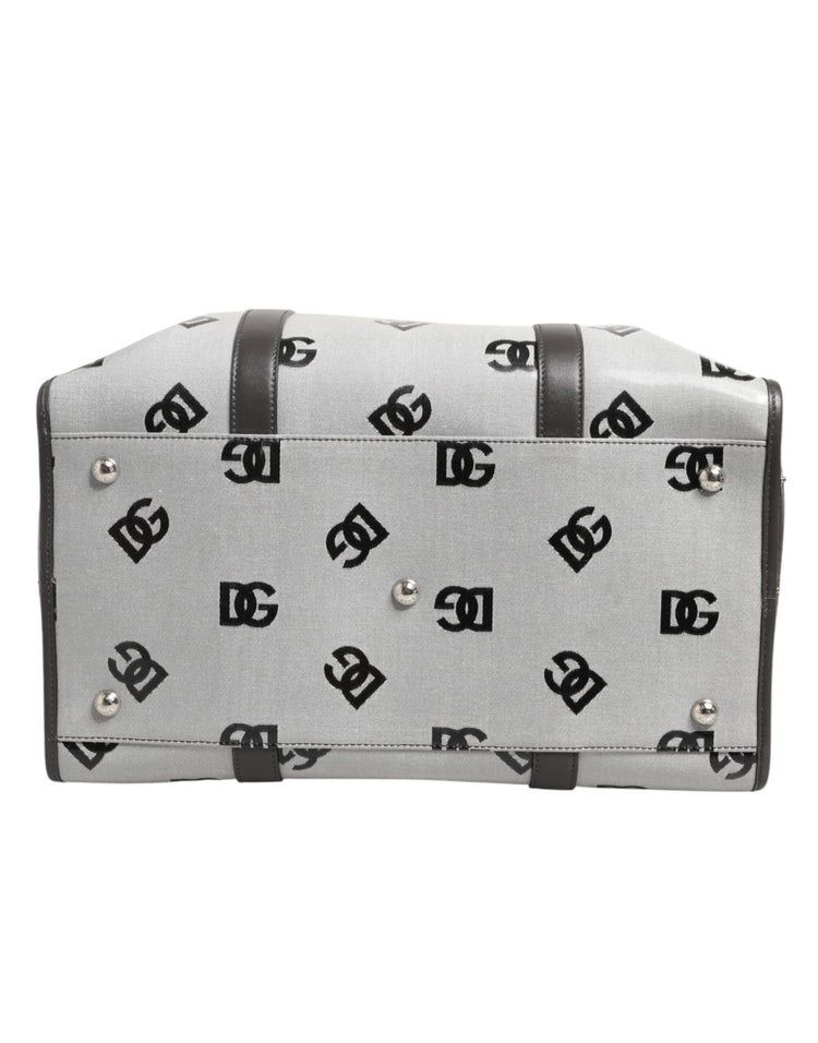 White DG Logo Pet Carrier Logo Plaque Top Handle Bag