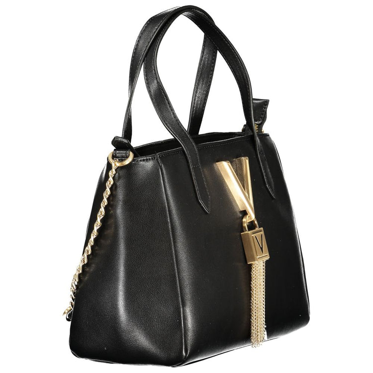 Black Polyurethane Women Handbag