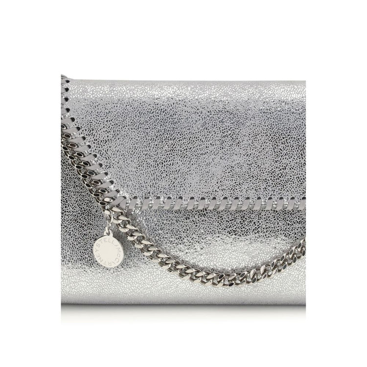 Silver Polyester Shoulder Bag
